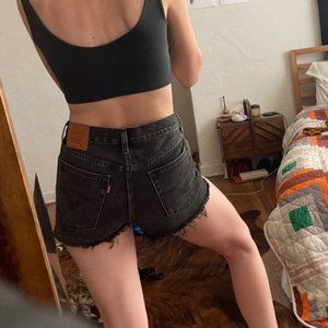 Levi's 501 Shorts Cutoff button fly Black Size 26
